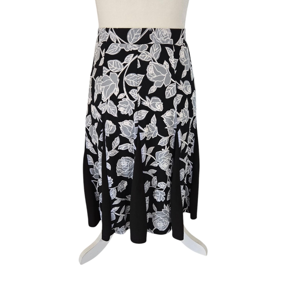 Floral Black and White Skirt